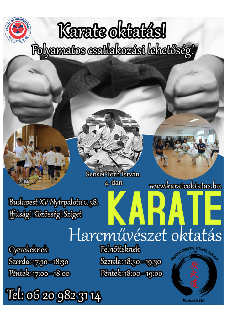Karate oktatás XV budapest