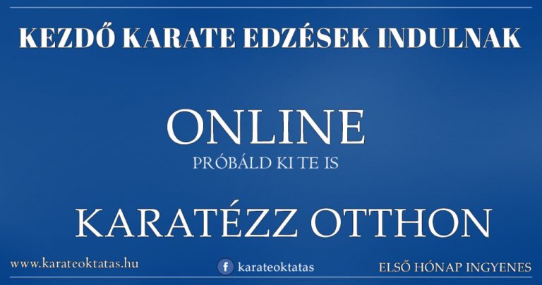 Online kezdő karate edzések indulnak.